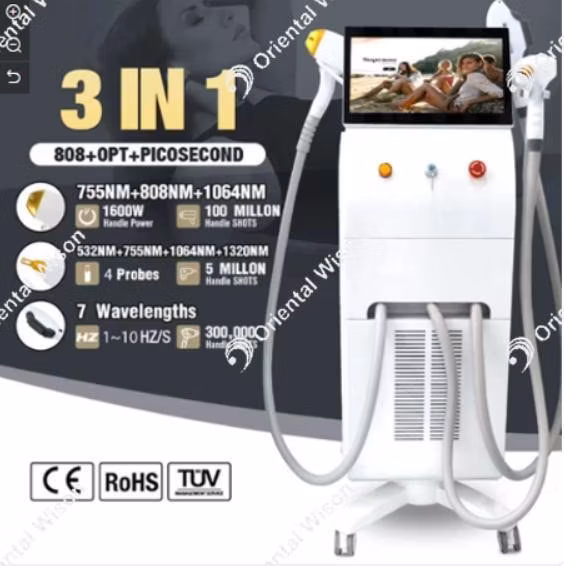 3 in 1 Laser Machine IPL Skin Rejuvenation Diode Laser Hair Removal ND YAG Tattoo Removal Beauty Salon Clinic Machine