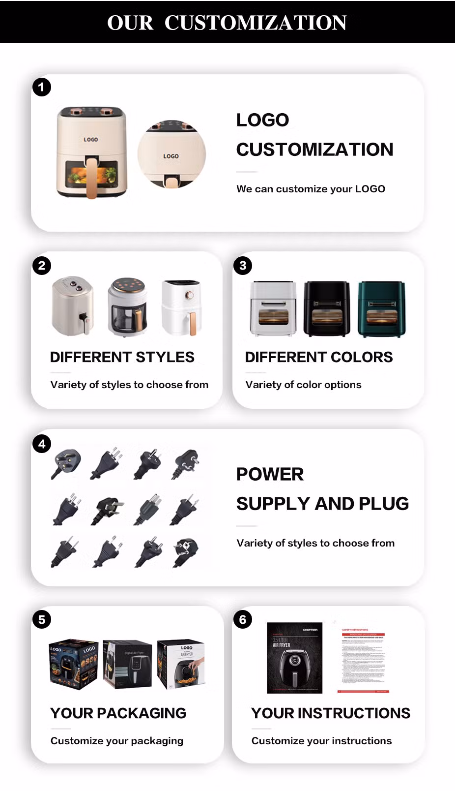 Wholesale Household Kitchen Home Appliance Freidora De Aire 4L 5L 8L Large Capacity Touch Screen Electric Digital Pressure Deep Air Fryer Without Oil