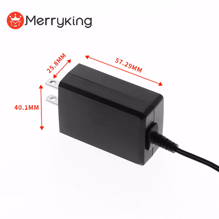 Black White 9V 2A 18W Series Wall Mount Type AC DC Power Adapter with CE UL GS Certificates for LED Light/Video/Audio