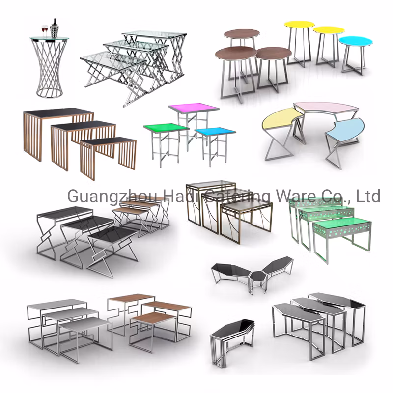 Guangzhou Arabic Wholesale Catering Equipment Luxury Italian Dining Table Set Commercial Buffet Table Wedding Rectangular Foldable LED Buffet Table