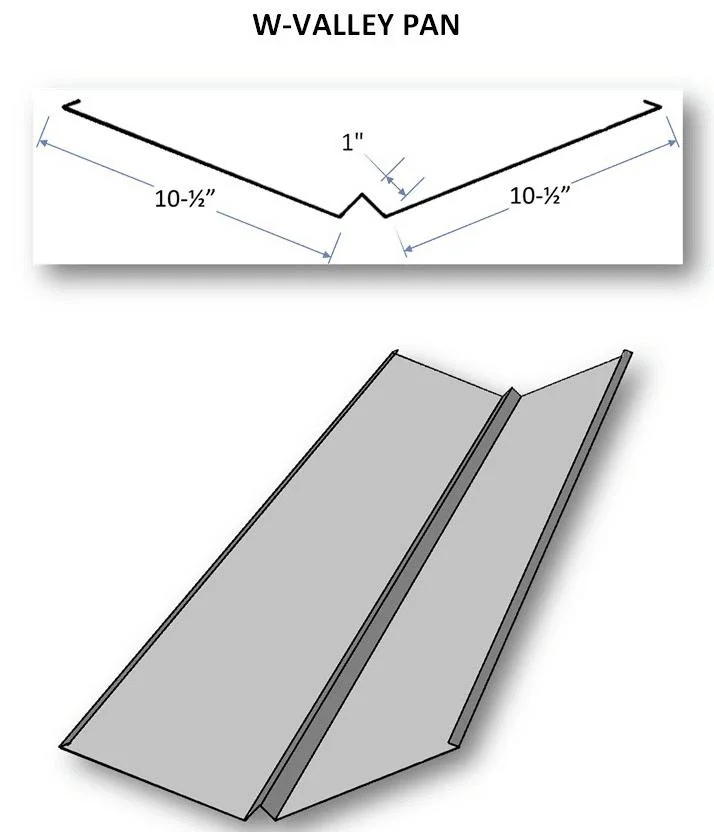 18 in. X 10 FT. 24 Ga Stainless Steel Roof Metal W-Valley for USA Market