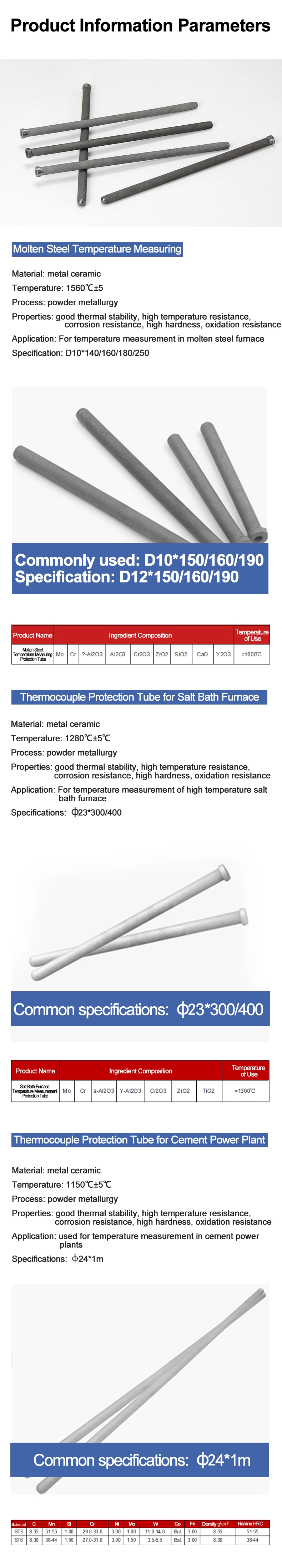 High Pure 99% Si3n4 Silicon Nitride Thermocouple Protection Tube