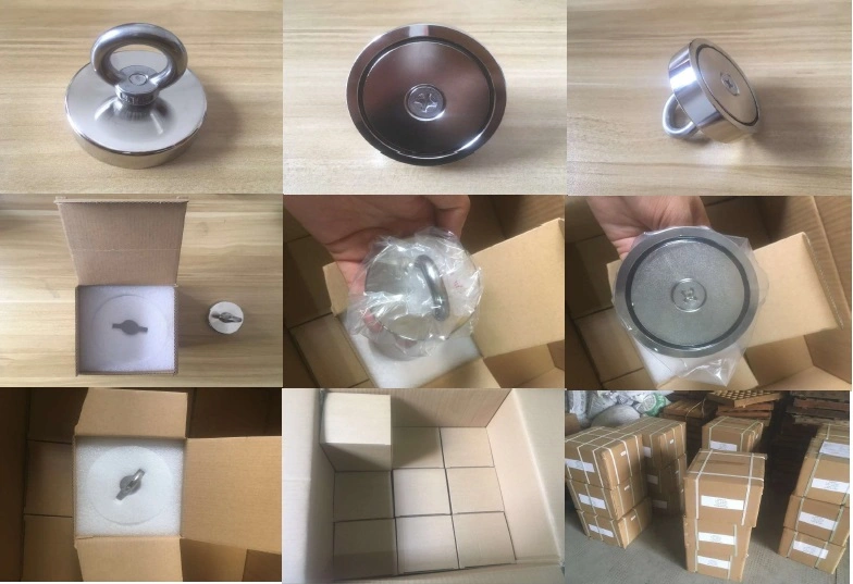 300kg D75mm Neodymium Fishing Magnet Salvage Recovery Magnet for Detecting Metal Treasure