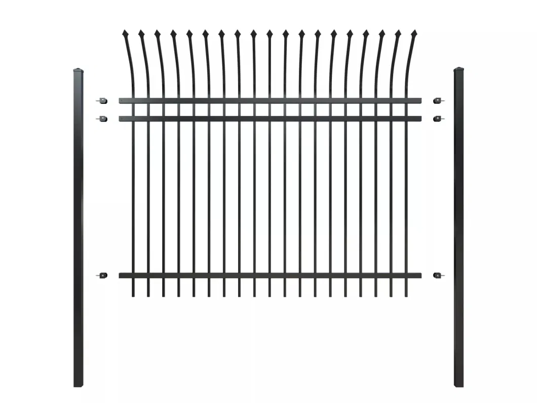 7ftx8FT Metal Security Wrought Iron Steel Fence for Yard School Garden