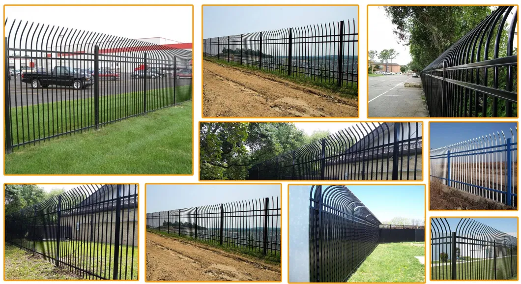 7ftx8FT Metal Security Wrought Iron Steel Fence for Yard School Garden