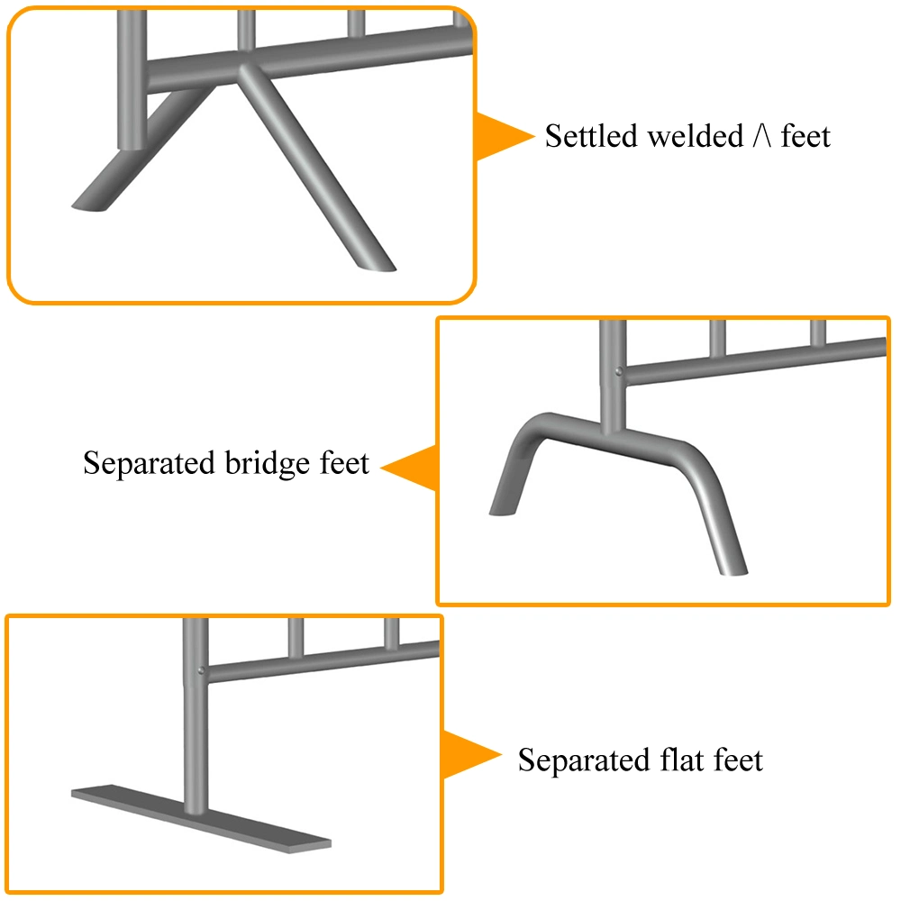 1800mmx3000mm Crowd Control Barriers Metal Railing Stand Crowd Control Barrier Stanchion