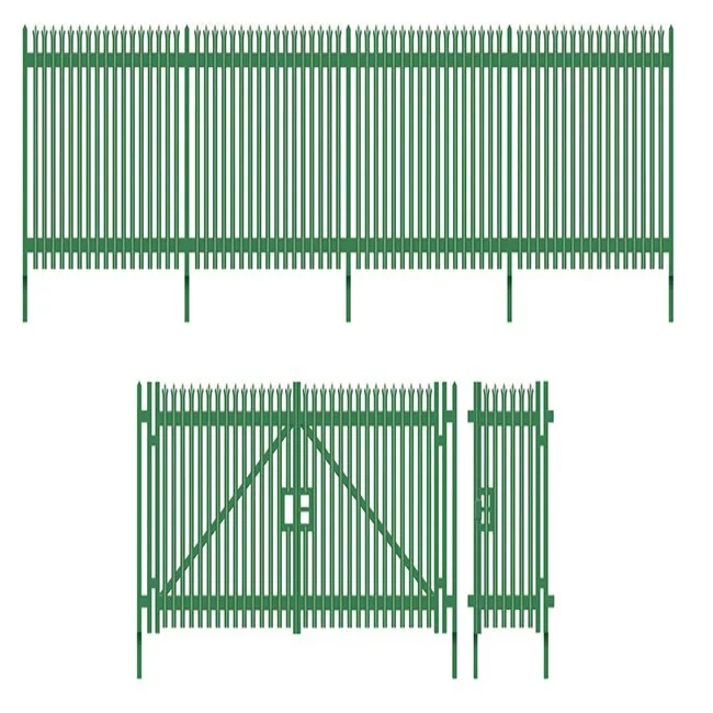 Galvanized Palisade Fence Panels Iron Metal Fence Outdoor Locations