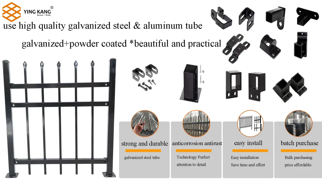 Galvanized or Powder Coated Steel Fence Posts 6FT Metal Garden Fence