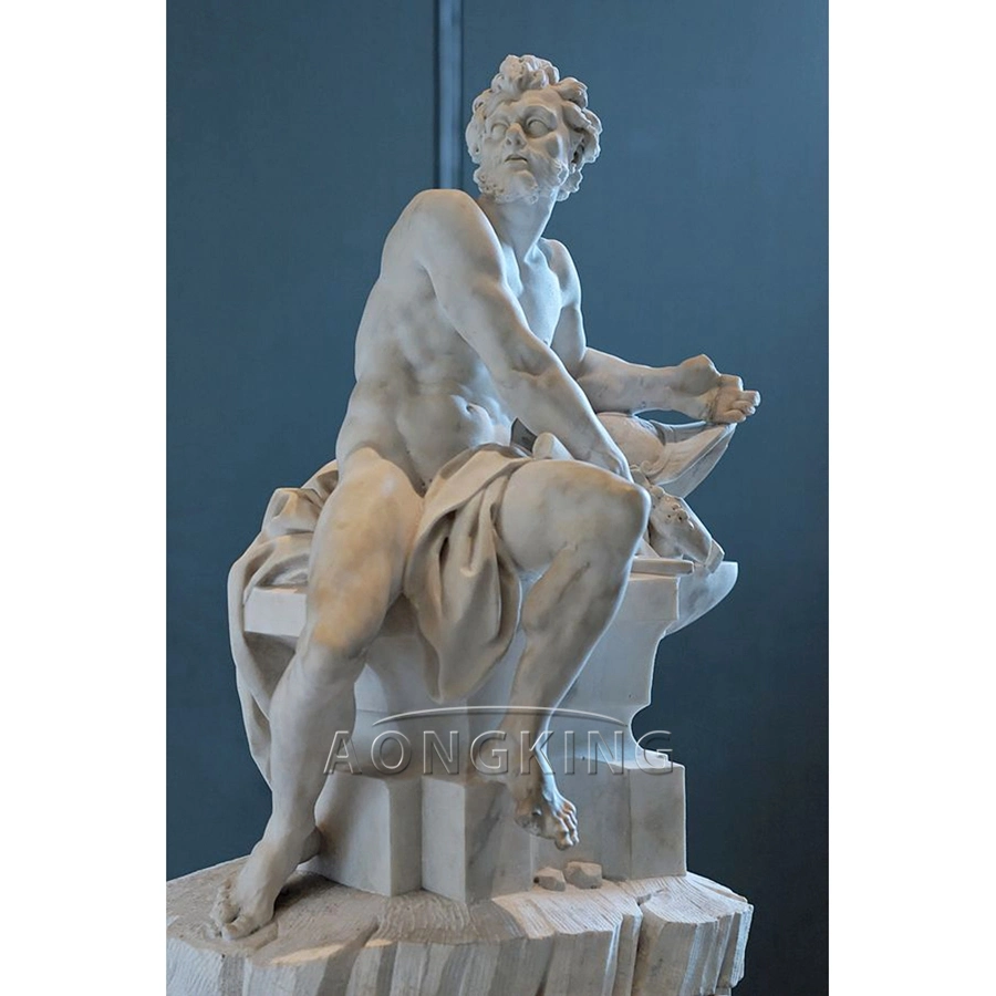 Greek God of Blacksmiths Marble Vulcan Statue