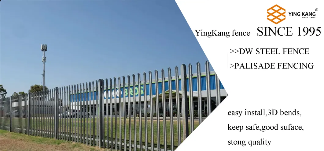 Galvanized Palisade Fence Panels Iron Metal Fence Outdoor Locations