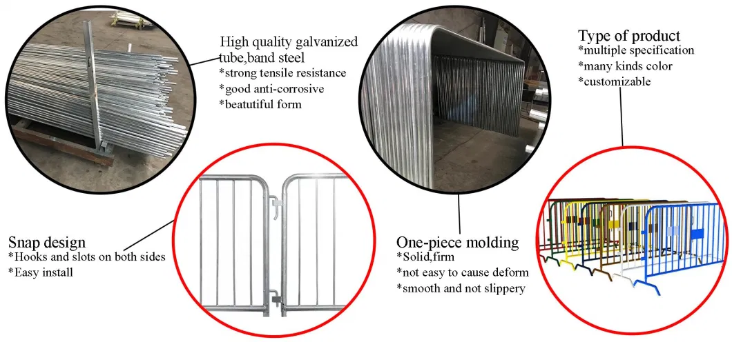 1800mmx3000mm Crowd Control Barriers Metal Railing Stand Crowd Control Barrier Stanchion