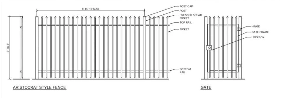 Factory Direct Supply Galvanized Metal Picket Ornamental Fence Tubular Steel Fence/Garden Fence