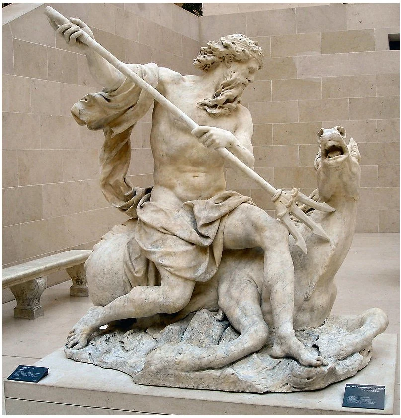 Customized Neptune by Antoine Coysevox Marble Sculpture Reproduction