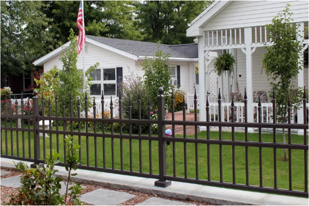 Wholesale 6ftx8FT Garden Black Metal Fences Anti Rust Galvanized Steel Fence Prices