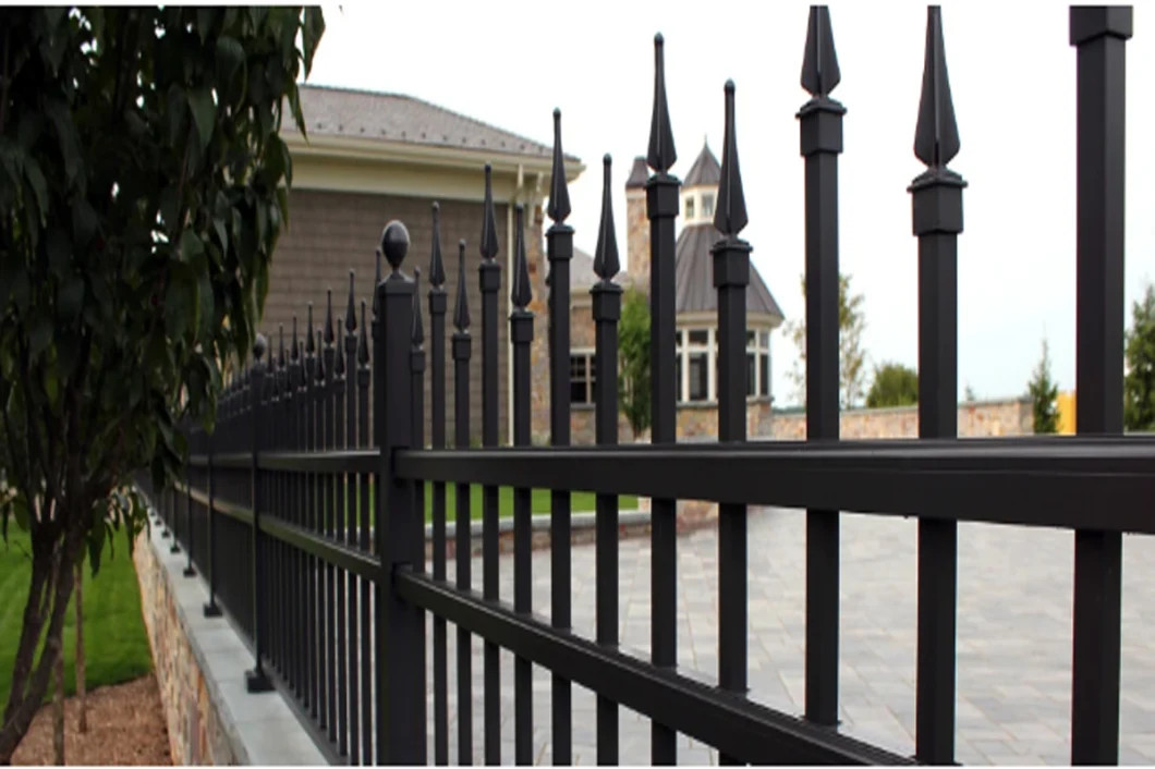 Wholesale 6ftx8FT Garden Black Metal Fences Anti Rust Galvanized Steel Fence Prices