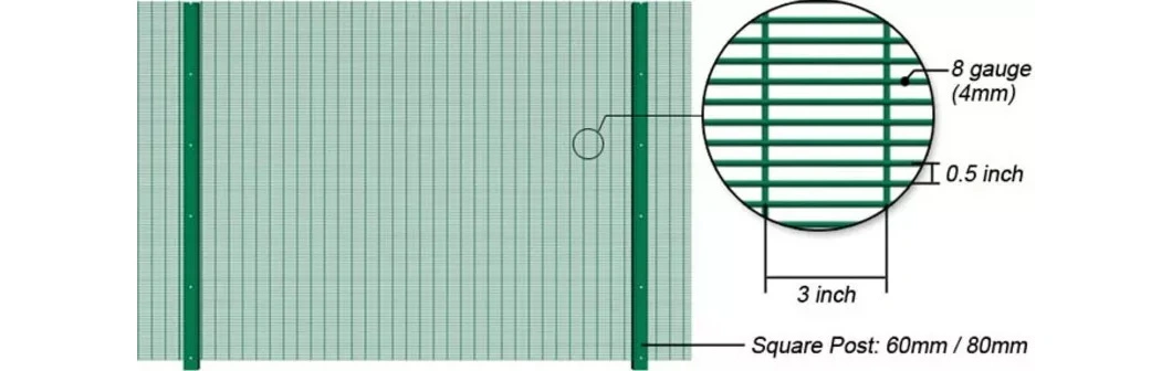 High Security Anti Climb Fence 358 Welded Metal Fence Panel for Prison