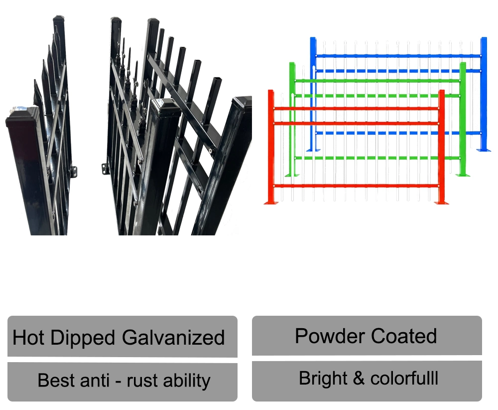 Galvanized Palisade Fence Panels Iron Metal Fence Outdoor Locations