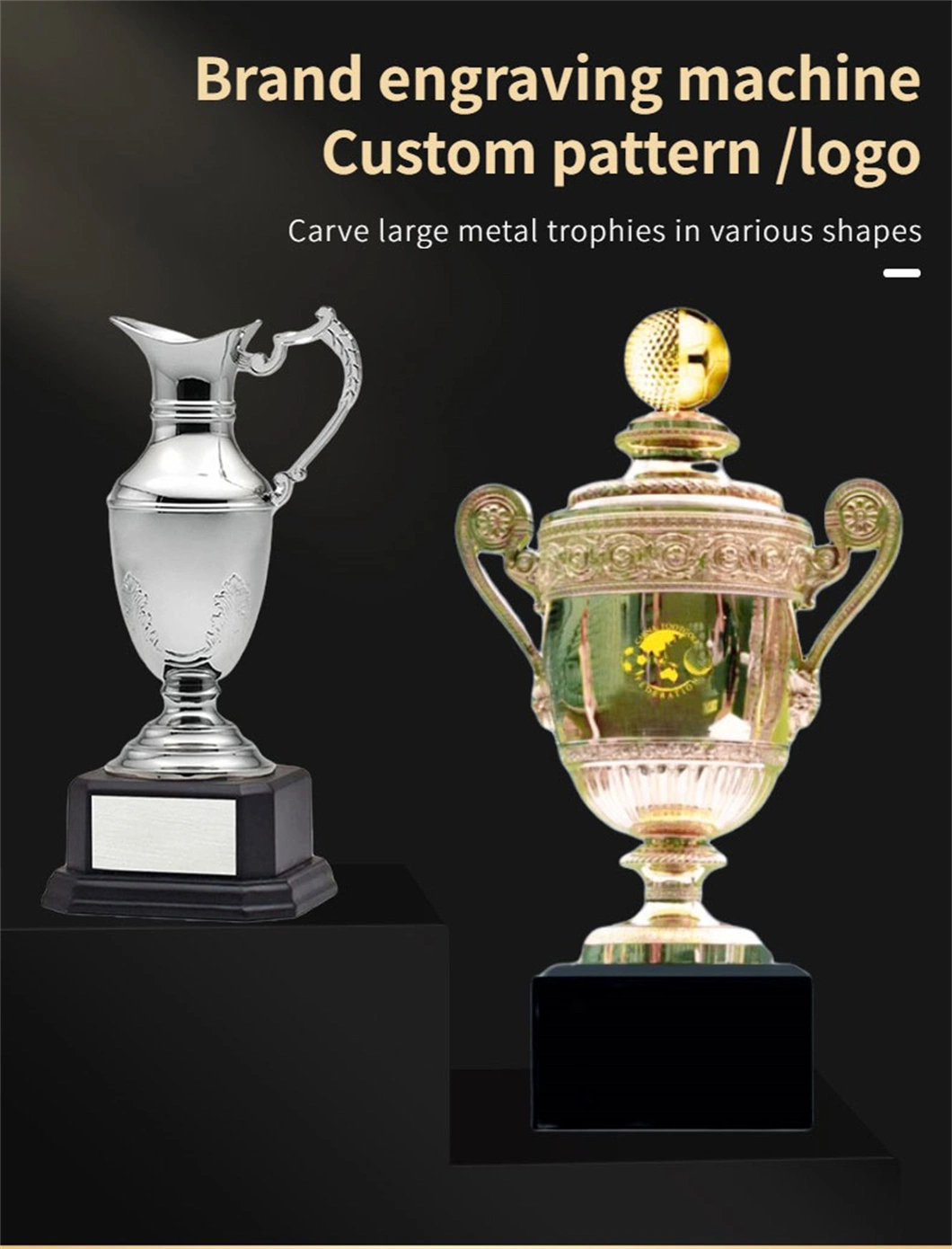 Chinese Manufacturer Jianxin Crafts Wholesale Custom Football Marathon Sports Event Karate Metal Crystal Trophy