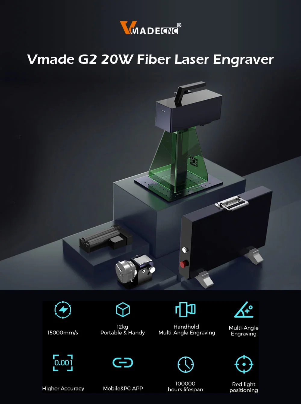 Non-Metallic Electronic Components/ABS/Electrical Appliances/Integrated Circuit End-Pump Laser Marking Machine