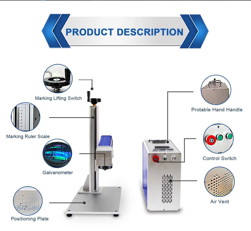 CE FDA Fiber Laser Marking Engraving Machine for Metallic