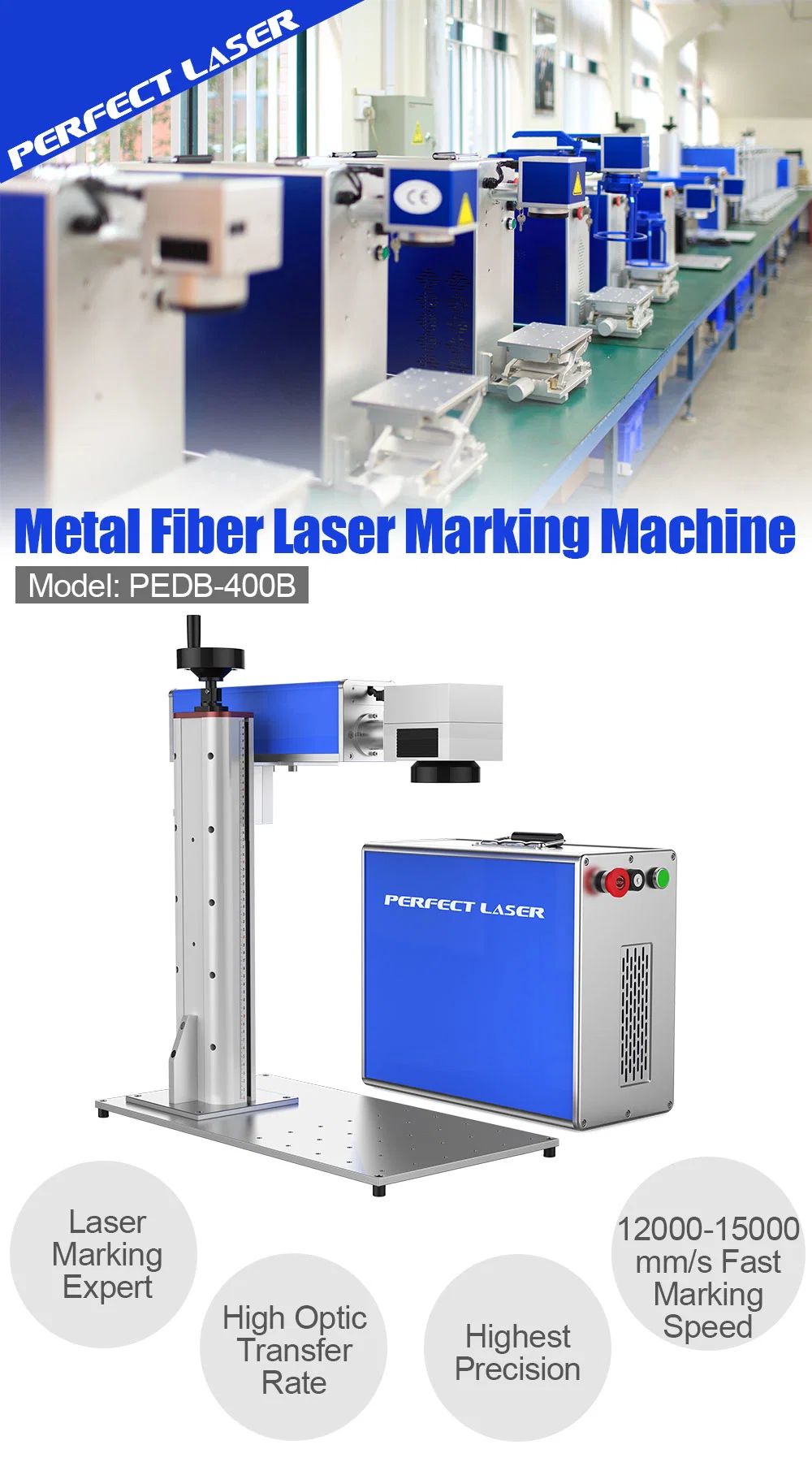 Perfect Laser - 20W 30W 50W 100W Desktop Metal Stainless Steel Carbon Raycus Max Ipg Jpt Mopa Laser Marker Engraver Fiber Laser Engraving Marking Machines