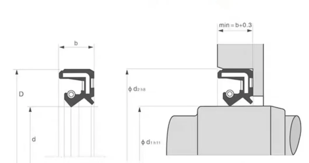 Oil Seal Tc Rubber FKM Black Metal Skeleton FKM/NBR Rubber Oil Seals