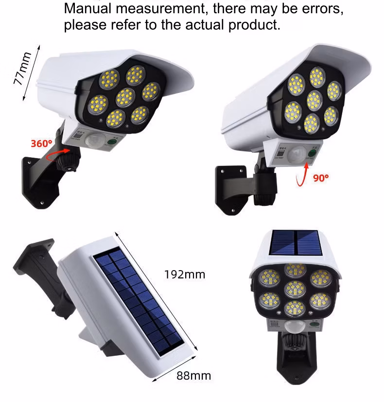 Dummy Solar Camera Motion Sensor LEDs Spotlight Wall Street Lamp Solar Garden Lights for Lawn Patio Yard Walkway