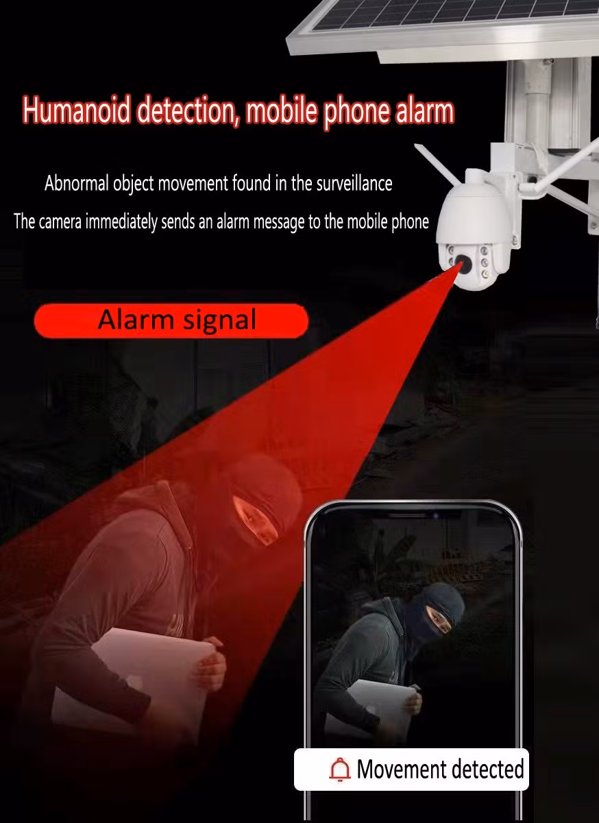 Outdoor Wireless Solar Powered Dome Security Camera for Farms