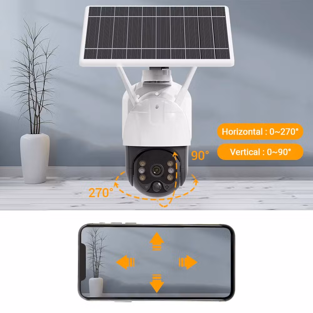 High-Performance Solar-Powered PIR Security Camera with Dual Lights