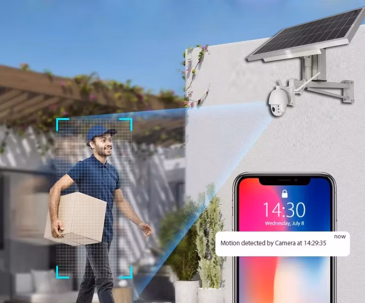 Outdoor Wireless Solar Powered Dome Security Camera for Farms