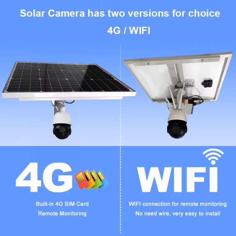 2.4GHz WiFi Home Outdoor 2MP CCTV Camera Solar Monitoring System