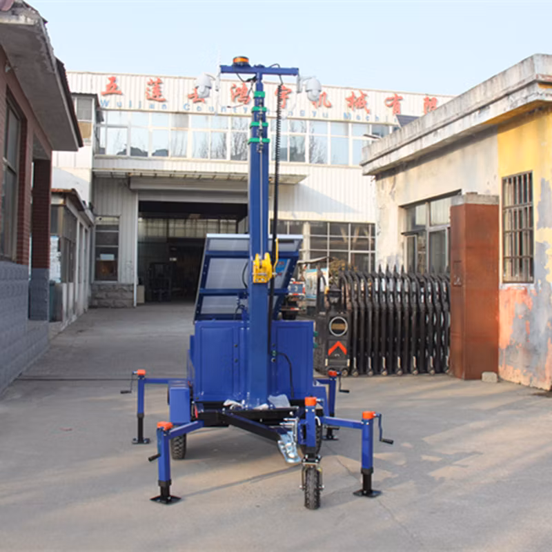 160W Solar Panel Powered CCTV Camera Trailer with High Mast
