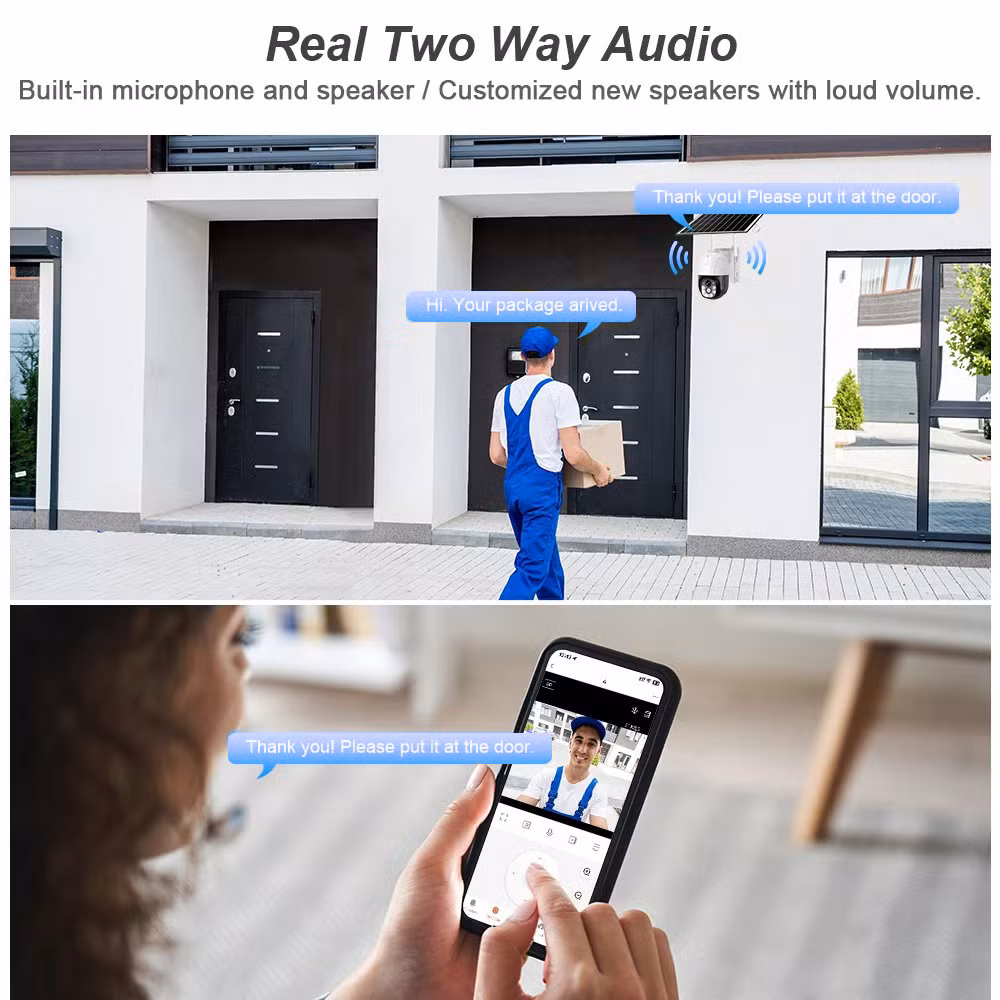 Outdoor IP66 Waterproof Smart V380 CCTV 4G Solar Security Camera with SIM Card Colorful Night Vision Remote Recording