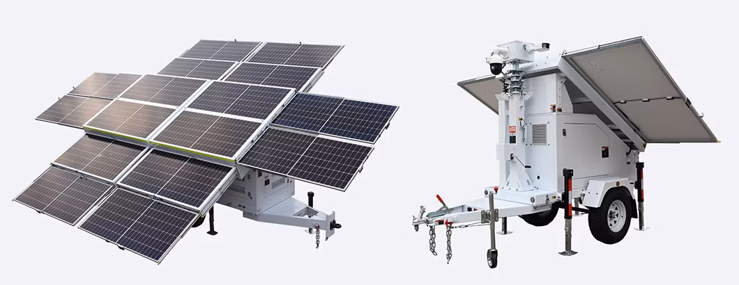 Portable Solar Trailer with PTZ Camera for Mobile Security and Surveillance