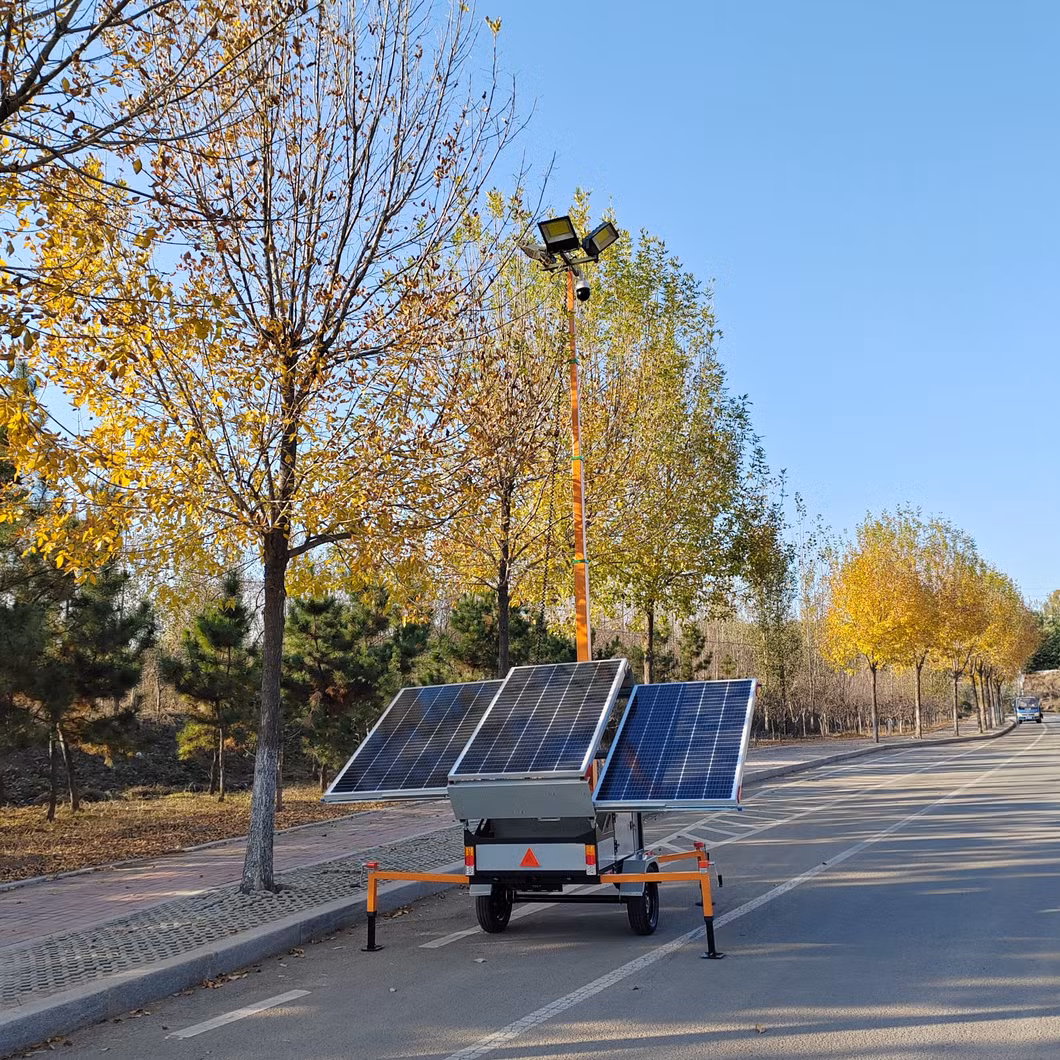Solar Powered Surveillance Trailer with HD Wireless Waterproof Camera and Telescopic Mast