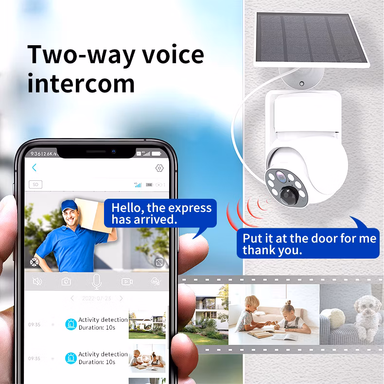 Ubox Monitors 360 Panoramic Camera 4G Home Wireless HD Full Color Night Vision Outdoorsolar Monitor