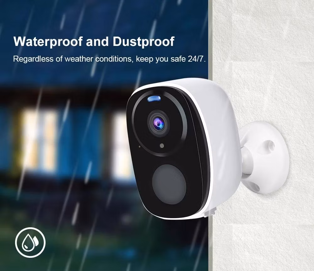 1080P WiFi Camera with Solar Power and PIR Motion Detection Battery Smart Home WiFi Security Camera Video Conference Camera