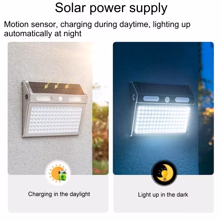 Waterproof Stainless Steel Solar Powered Security Lamp 112 LED Motion Sensor Solar Wall Lights