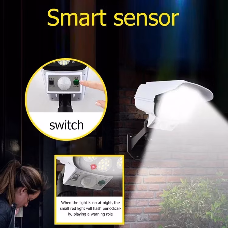Dummy Solar Camera Motion Sensor LEDs Spotlight Wall Street Lamp Solar Garden Lights for Lawn Patio Yard Walkway