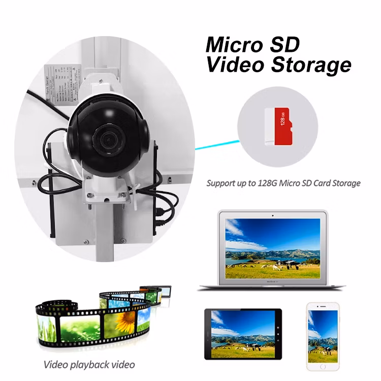 2.4GHz WiFi Home Outdoor 2MP CCTV Camera Solar Monitoring System
