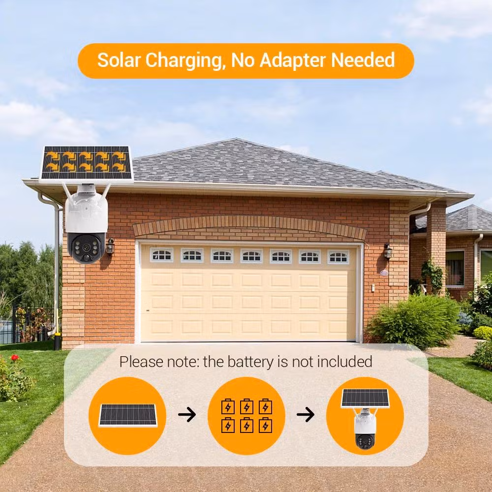 High-Performance Solar-Powered PIR Security Camera with Dual Lights