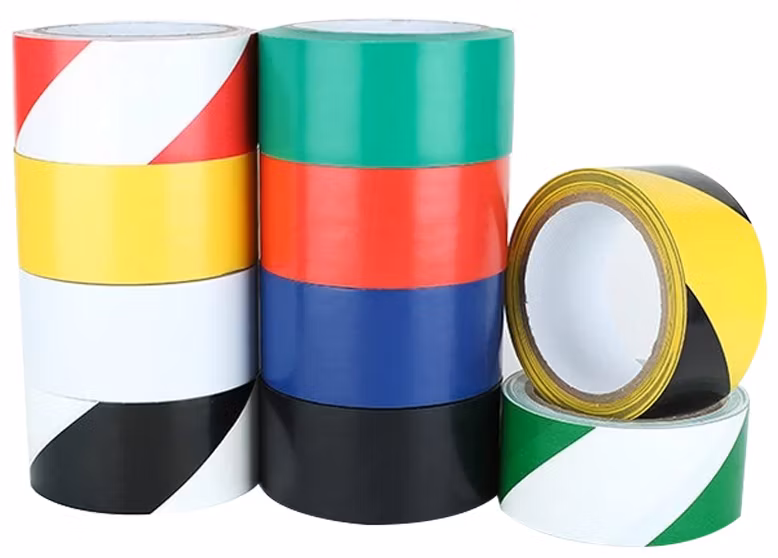 Yellow Black PVC Floor Marking Tape Colored PVC Floor Tape Ground Marking Tape for Parking Lot Marking