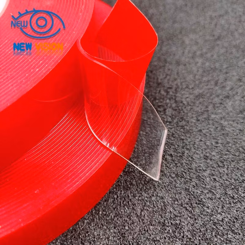 Waterproof Strong Double Side Easy Tear Foam Tape Red Transparent Heavy Duty Tape