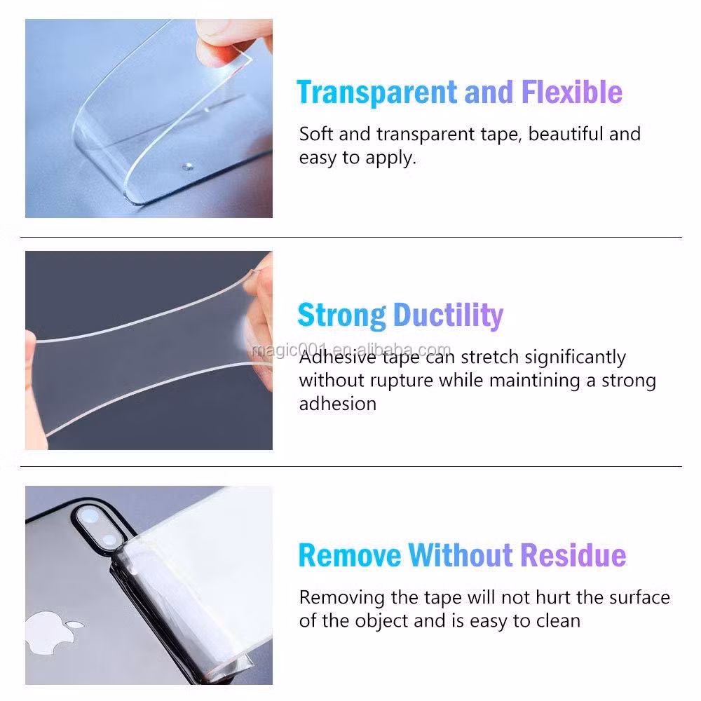 Wholesale Acrylic Foam Adhesive Strong Viscosity Washable Reusable Transparent Double Two Sided Tape