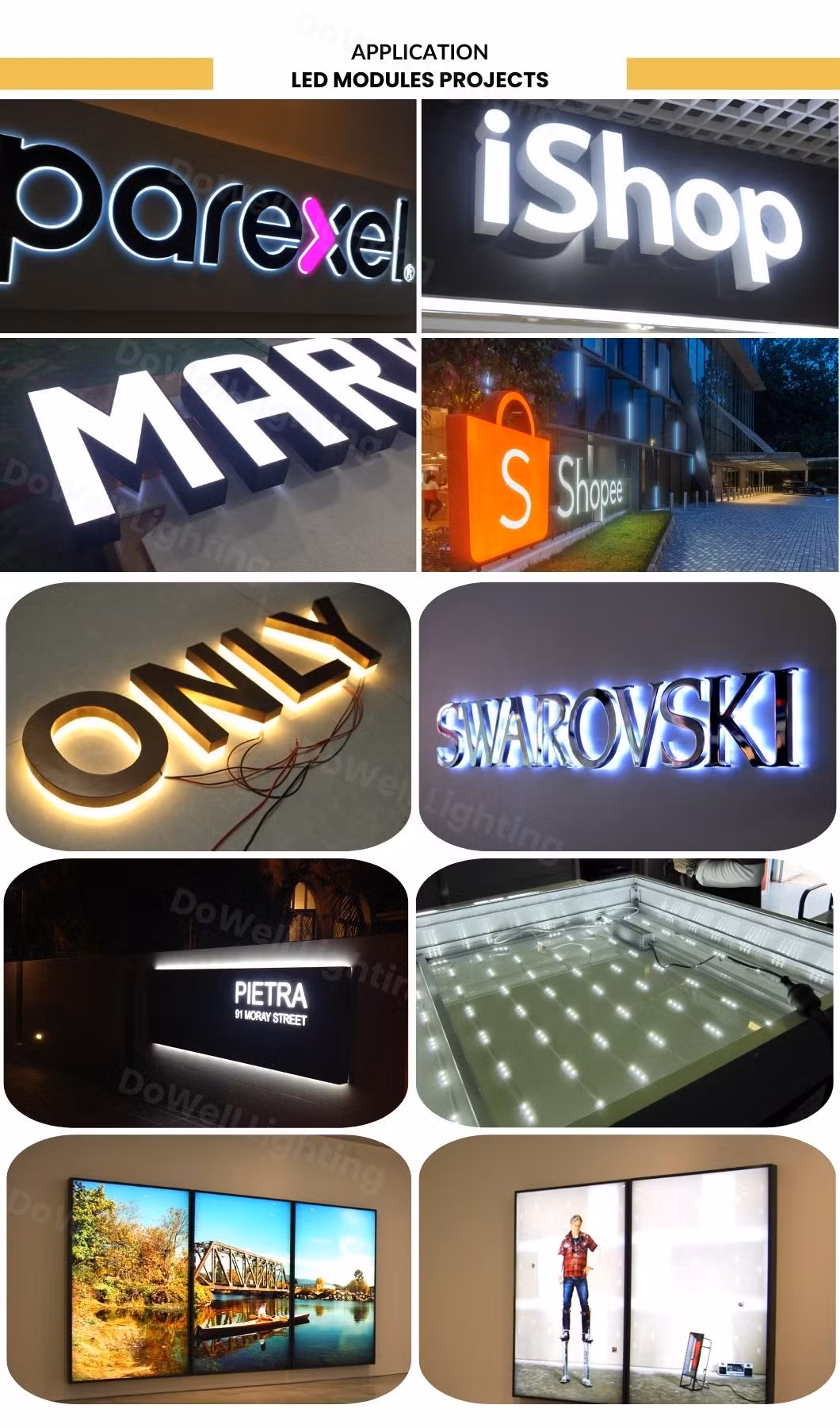 High Brightness Light Box Signage Advertising SMD2835 3LEDs 4 Resistors LED Sign Module for Mini Channel Letters Sign Board