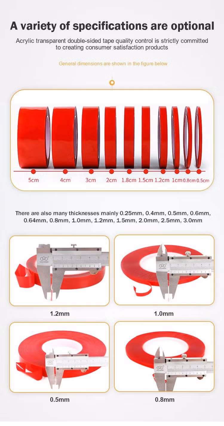 Wholesale Acrylic Foam Adhesive Strong Viscosity Washable Reusable Transparent Double Two Sided Tape