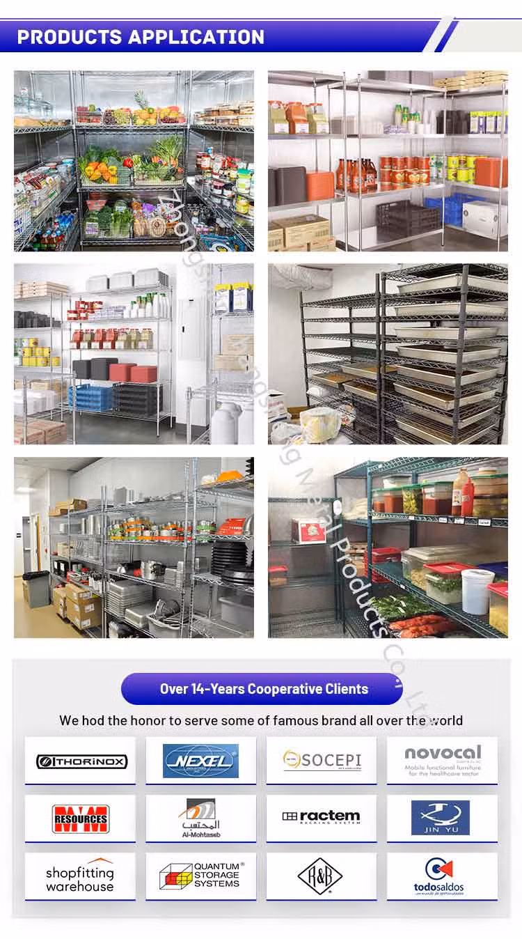 Grain and Oil Food Store Shop Display Chrome Wire Shelf Shelving Rack