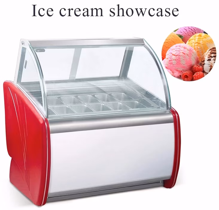 -24&ordm; C Degree Gelato Showcase Popsilces Ice Cream Display Showcase Freezer Refrigerator
