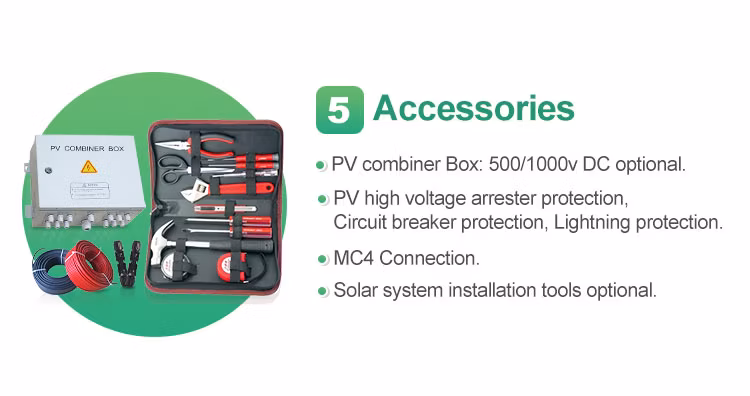 Rooftops Balcony Photovoltaic Complete off Grid 5kw 3kw 1000W 10kw 10 Kw 6kw 15kw Battery Storage Panel Set Energy Hybrid PV Solar Power Systems Price for Home
