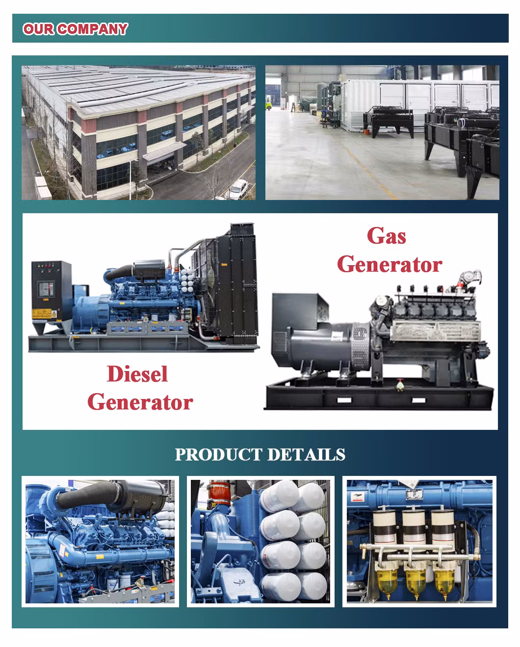 Diesel/Natural/Cogeneration/Deutz//Biogas/Biomass/LPG/CNG/Propane/Methane Gas Generator Set Manufacturer for Power Plant/Power Station